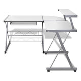 Computer Desk Workstation With Pull Out Keyboard Tray White