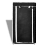 Fabric Shoe Cabinet with Cover 58 x 28 x 106 cm Black - Front View
