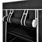 Fabric Shoe Cabinet with Cover 58 x 28 x 106 cm Black - Top-Down View