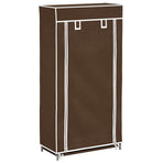 Shoe Cabinet with Cover 58 x 28 x 106 cm Brown Fabric