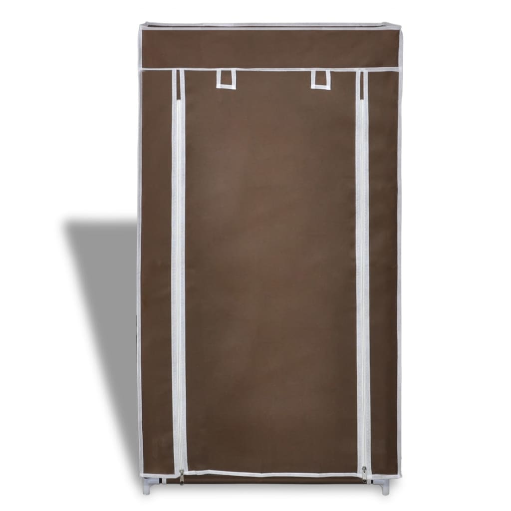 Shoe Cabinet with Cover 58 x 28 x 106 cm Brown Fabric