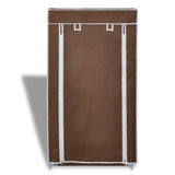 Shoe Cabinet with Cover 58 x 28 x 106 cm Brown Fabric