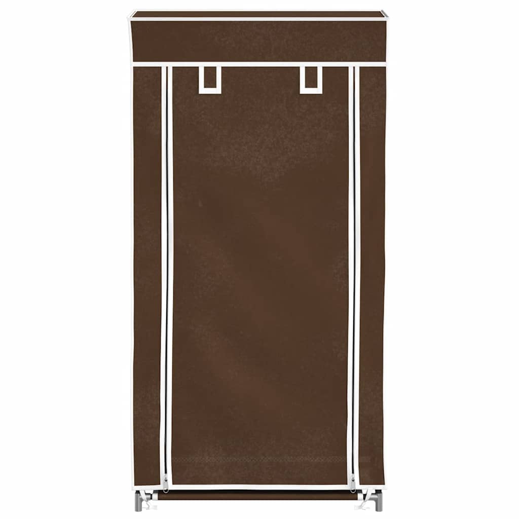Shoe Cabinet with Cover 58 x 28 x 106 cm Brown Fabric