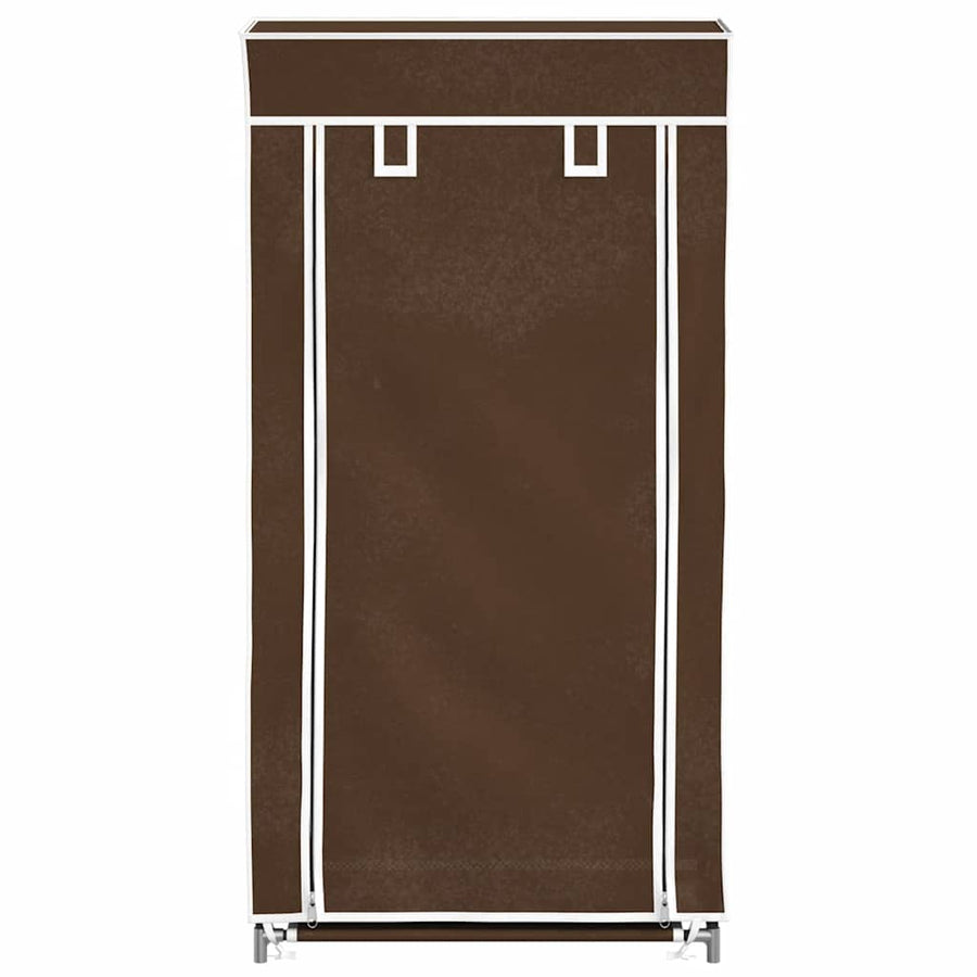 Shoe Cabinet with Cover 58 x 28 x 106 cm Brown Fabric