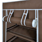 Shoe Cabinet with Cover 58 x 28 x 106 cm Brown Fabric