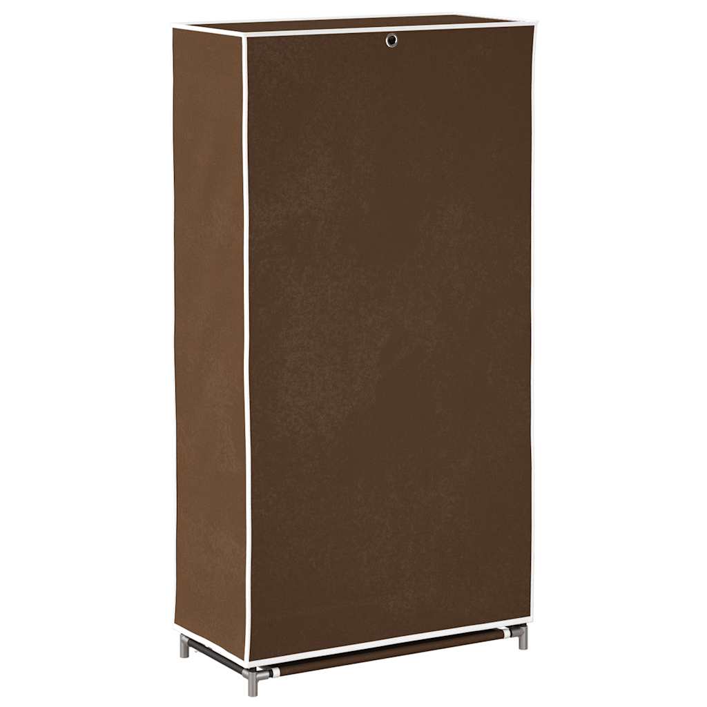Shoe Cabinet with Cover 58 x 28 x 106 cm Brown Fabric