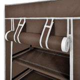 Shoe Cabinet with Cover 58 x 28 x 106 cm Brown Fabric