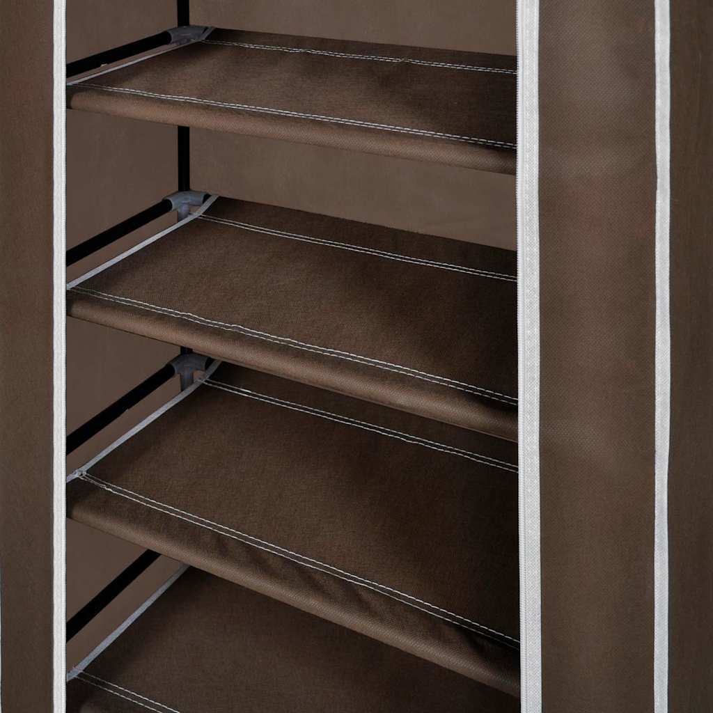 Shoe Cabinet with Cover 58 x 28 x 106 cm Brown Fabric