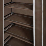 Shoe Cabinet with Cover 58 x 28 x 106 cm Brown Fabric