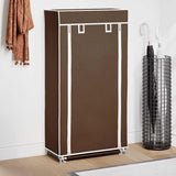 Shoe Cabinet with Cover 58 x 28 x 106 cm Brown Fabric