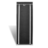Fabric Shoe Cabinet with Cover 162 x 57 x 29 cm Black - Front View