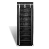Fabric Shoe Cabinet with Cover 162 x 57 x 29 cm Black - Top-Down View