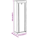 Fabric Shoe Cabinet with Cover 162 x 57 x 29 cm Black - Extra Image