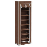 Fabric Shoe Cabinet with Cover 162 x 57 x 29 cm Brown - Side View