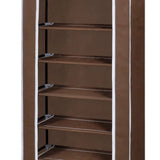 Fabric Shoe Cabinet with Cover 162 x 57 x 29 cm Brown