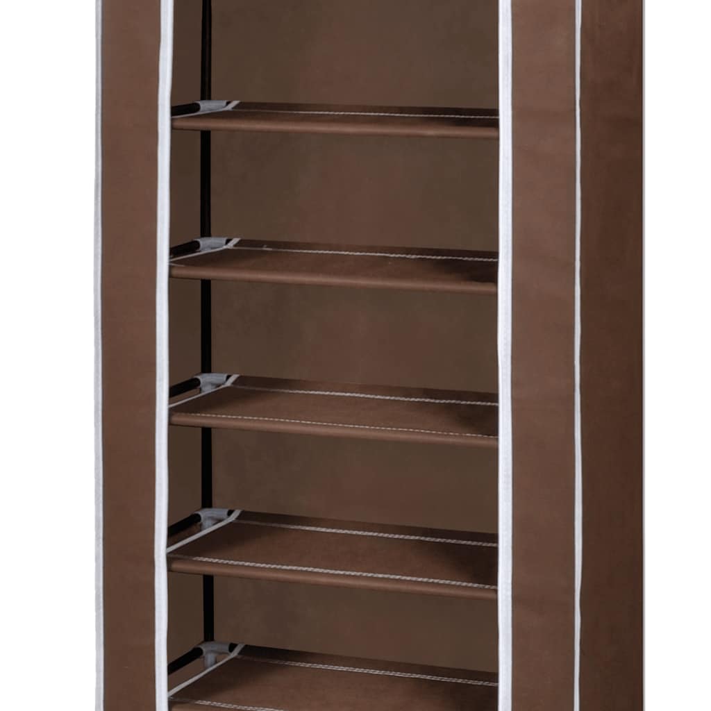 Fabric Shoe Cabinet with Cover 162 x 57 x 29 cm Brown
