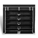Fabric Shoe Cabinet with Cover 115 x 28 x 110 cm Black - Front View