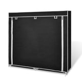 Fabric Shoe Cabinet with Cover 115 x 28 x 110 cm Black - Top-Down View
