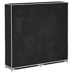 Fabric Shoe Cabinet with Cover 115 x 28 x 110 cm Black