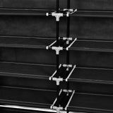 Fabric Shoe Cabinet with Cover 115 x 28 x 110 cm Black - Rear View