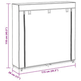 Fabric Shoe Cabinet with Cover 115 x 28 x 110 cm Black - Extra Image