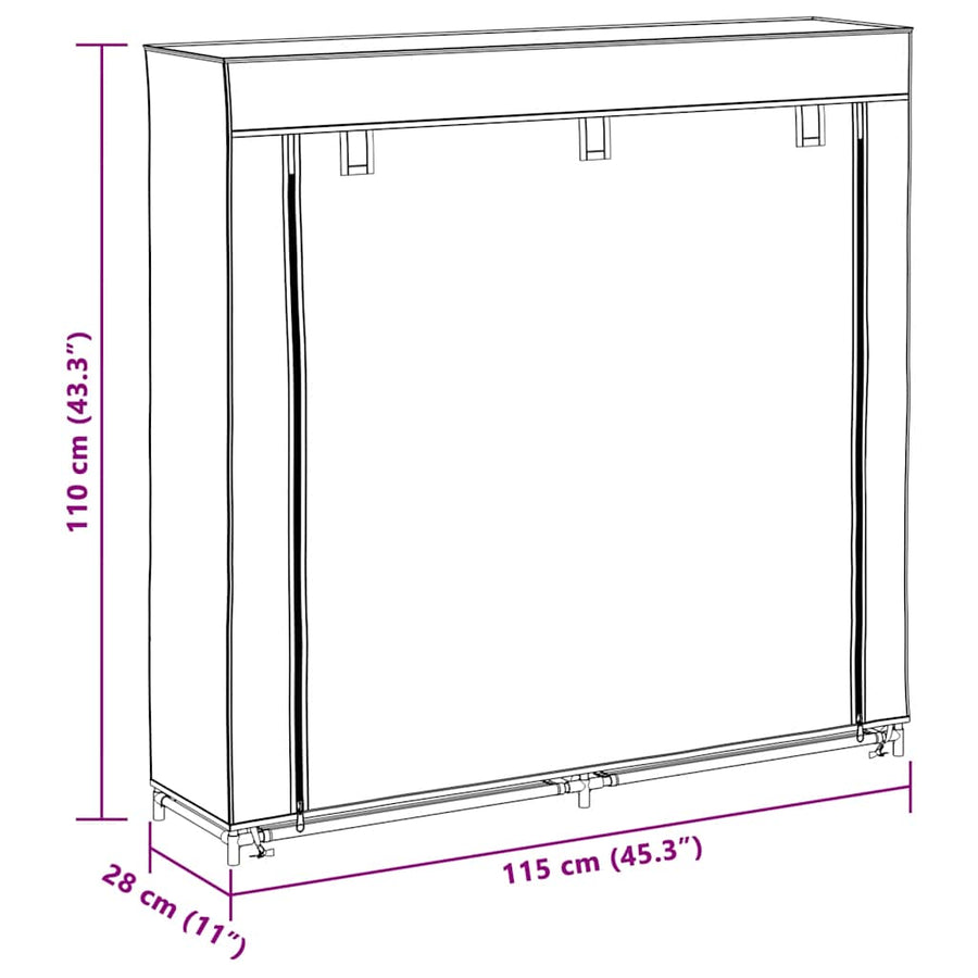 Fabric Shoe Cabinet with Cover 115 x 28 x 110 cm Black