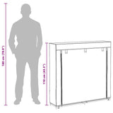 Fabric Shoe Cabinet with Cover 115 x 28 x 110 cm Black - Extra Image