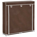 Fabric Shoe Cabinet with Cover 115 x 28 x 110 cm Brown