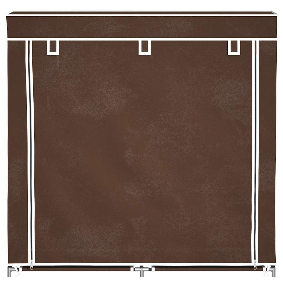 Fabric Shoe Cabinet with Cover 115 x 28 x 110 cm Brown