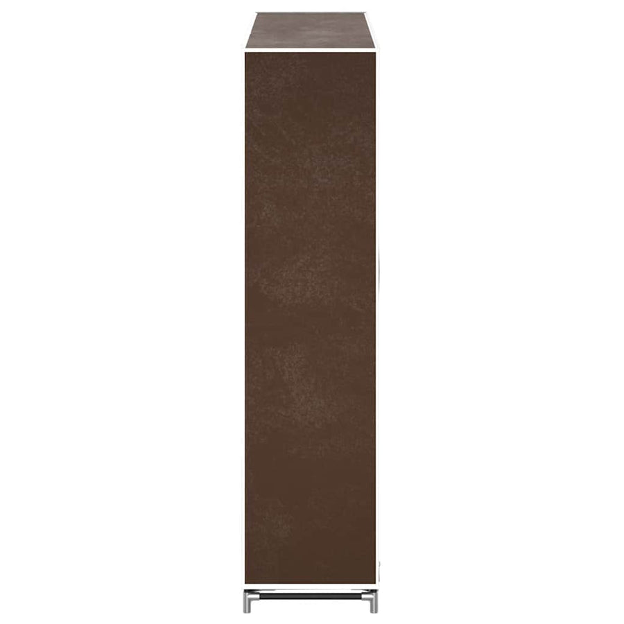 Fabric Shoe Cabinet with Cover 115 x 28 x 110 cm Brown