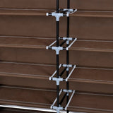 Fabric Shoe Cabinet with Cover 115 x 28 x 110 cm Brown