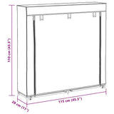 Fabric Shoe Cabinet with Cover 115 x 28 x 110 cm Brown