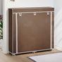 Fabric Shoe Cabinet with Cover 115 x 28 x 110 cm Brown