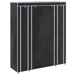 Fabric Wardrobe with Compartments and Rods 45x150x176 cm Black
