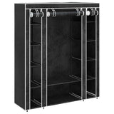 Wardrobe with Compartments and Rods 45x150x176 cm Black Fabric