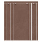 Fabric Wardrobe with Compartments and Rods 45x150x176 cm Brown