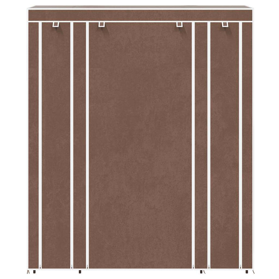 Fabric Wardrobe with Compartments and Rods 45x150x176 cm Brown