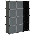Modular Cabinet with 9 Compartments 109x36,5x143 cm Black and White
