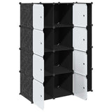 Modular Cabinet with 9 Compartments 109x36.5x143 cm Black and White - Side View