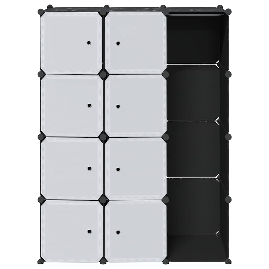Modular Cabinet with 9 Compartments 109x36.5x143 cm Black and White