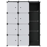 Modular Cabinet with 9 Compartments 109x36.5x143 cm Black and White - Top-Down View
