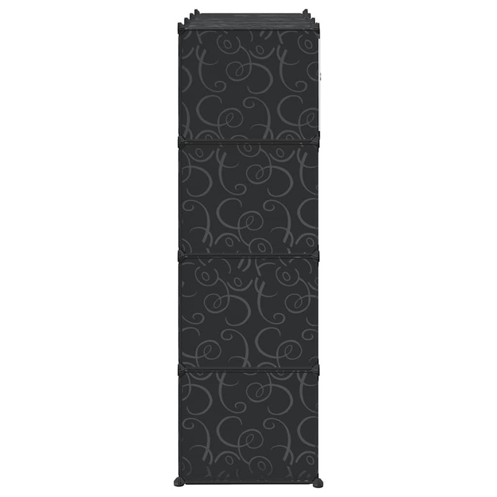 Modular Cabinet with 9 Compartments 109x36.5x143 cm Black and White