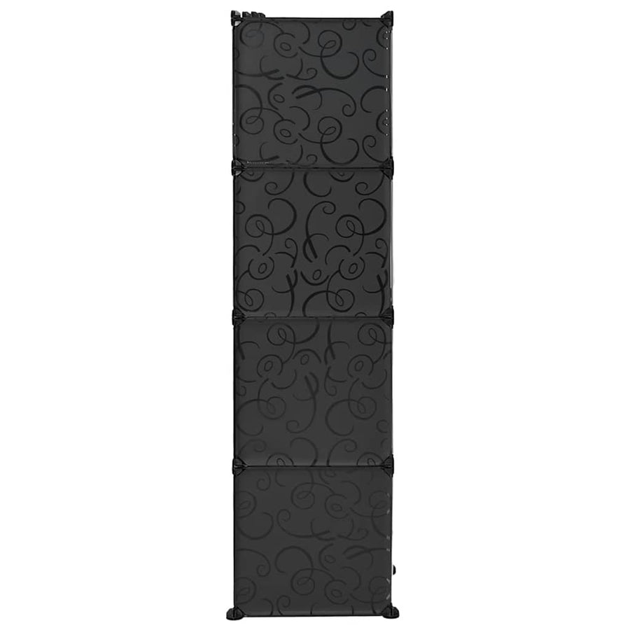 Modular Cabinet with 9 Compartments 109x36,5x143 cm Black and White