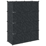Modular Cabinet with 9 Compartments 109x36.5x143 cm Black and White - Rear View