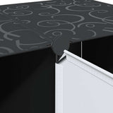 Modular Cabinet with 9 Compartments 109x36.5x143 cm Black and White - Low Angle