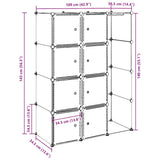 Modular Cabinet with 9 Compartments 109x36.5x143 cm Black and White - Extra Image
