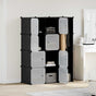 Modular Cabinet with 9 Compartments 109x36,5x143 cm Black and White