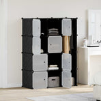 Modular Cabinet with 9 Compartments 109x36,5x143 cm Black and White