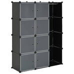 Modular Cabinet with 9 Compartments 109x36,5x143 cm Black and White