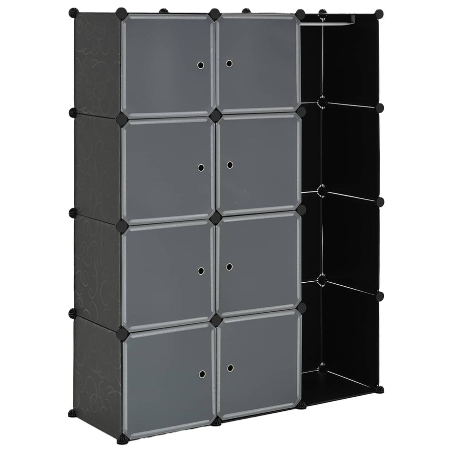 Modular Cabinet with 9 Compartments 109x36,5x143 cm Black and White